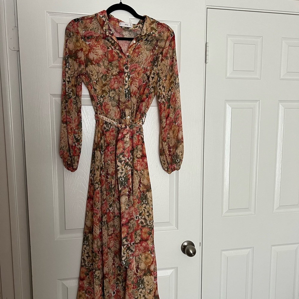 Mango floral midi dress